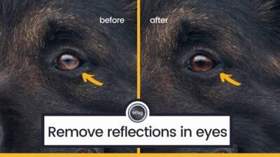 How to remove reflections from eyes